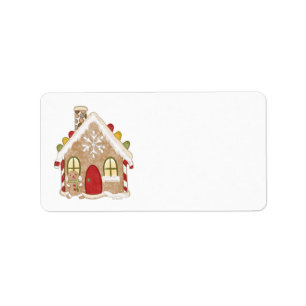 Gingerbread House Address Labels Adressaufkleber