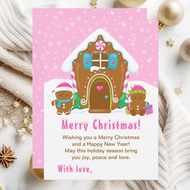 Gingerbread House Bright Pink Frohe Weihnachten (Von Creator hochgeladen)