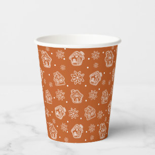 Gingerbread House Brown Pappbecher