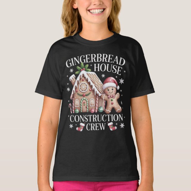 Gingerbread House Construction Crew - Christmas T-Shirt (Vorderseite)