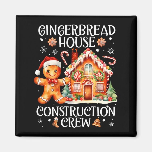 Gingerbread House Construction Crew Cookie Baking  Magnet (Vorne)