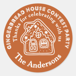 Gingerbread House Contest Party Vielen Dank Runder Aufkleber