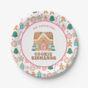 Gingerbread House Cookie Exchange Personalisiert Pappteller