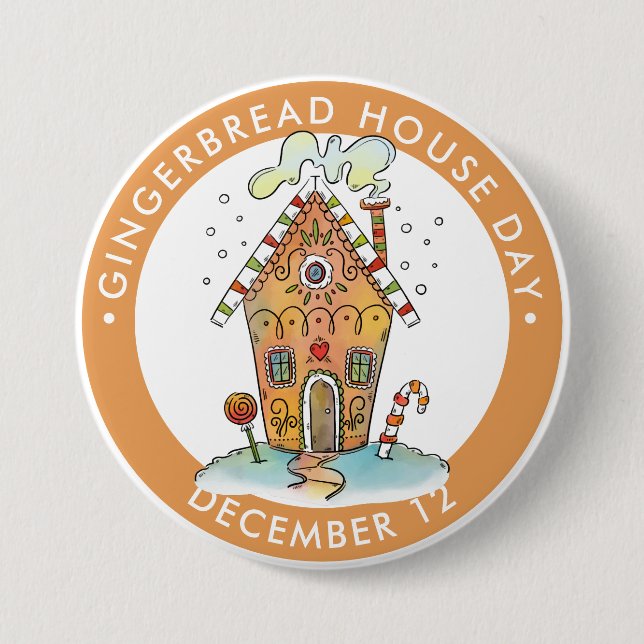 Gingerbread House Day, Candy House Button (Vorderseite)