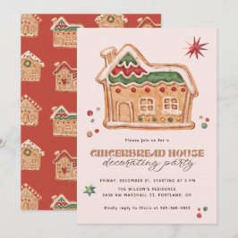 Gingerbread House Decorating Party Christmas Einladung