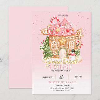 Gingerbread House Decorating Party Invitation Einladung