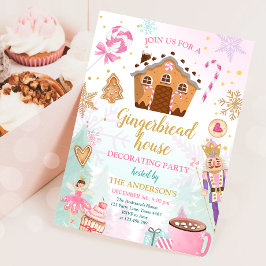 Gingerbread House Decoration Party einladen Cookie Einladung