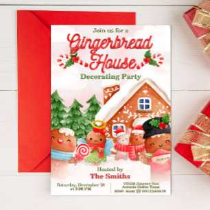 Gingerbread House Decoration Party Einladung
