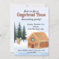 Gingerbread House Decoration Party Einladung