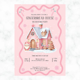 Gingerbread House Decoration Party Pink Einladung