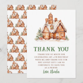 Gingerbread House Dekorieren Geburtstagsparty Dankeskarte