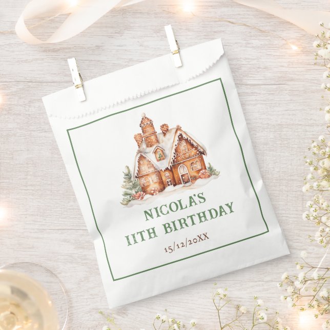 Gingerbread House Dekorieren Geburtstagsparty Geschenktütchen (Ausgeschnitten)