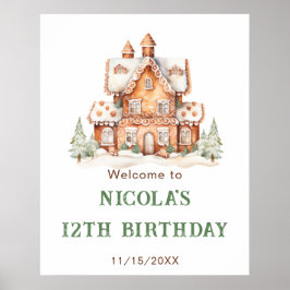 Gingerbread House Dekorieren Geburtstagsparty Poster