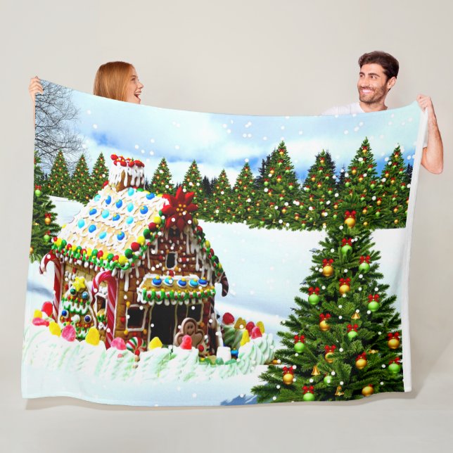 GINGERBREAD HOUSE FLEECEDECKE (Beispiel)