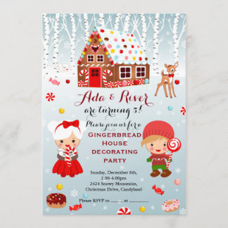 Gingerbread House Geburtstagsparty Einladung