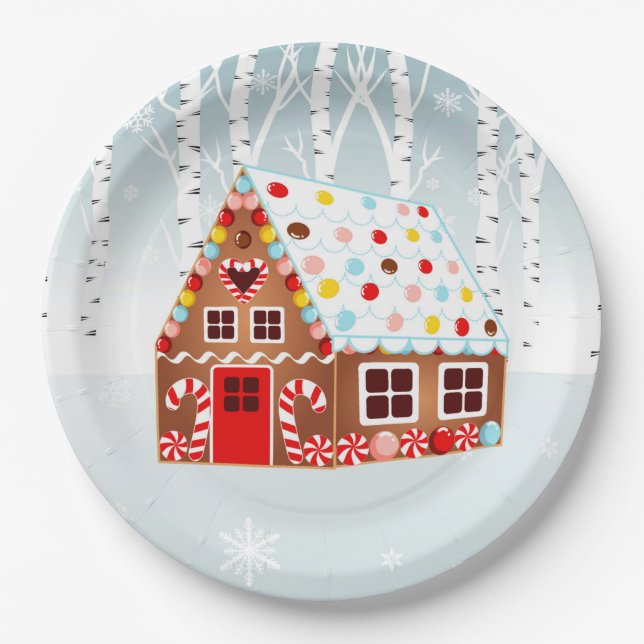 Gingerbread House Geburtstagsparty Plate Pappteller (Vorderseite)