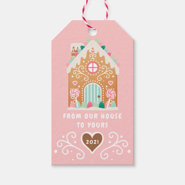 Gingerbread House Geschenketiketts Geschenkanhänger (Vorderseite)