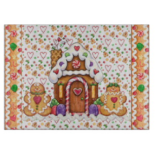 Gingerbread House Gingerbread Man Cutting Board Schneidebrett