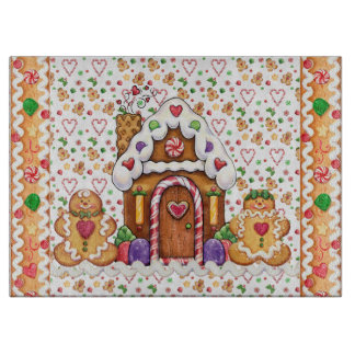 Gingerbread House Gingerbread Man Cutting Board Schneidebrett