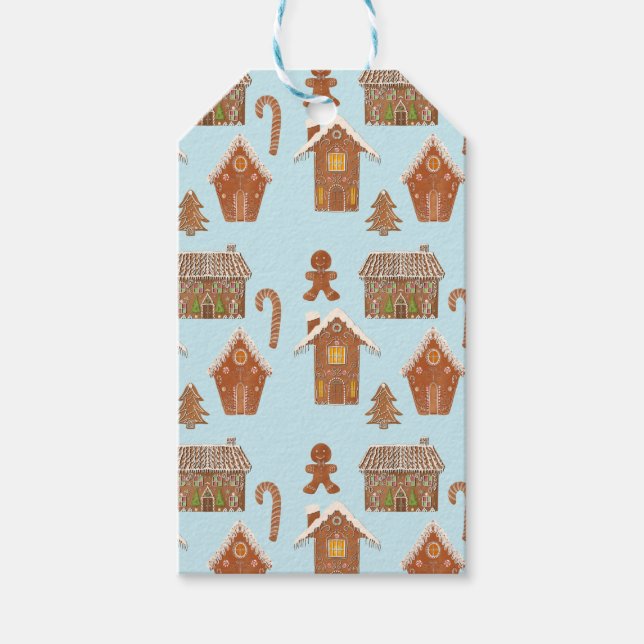 Gingerbread House & Gingerbrot Cookies Geschenkanhänger (Vorderseite)