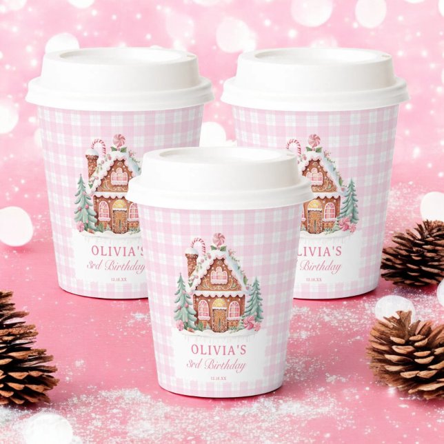 Gingerbread House Girl Birthday Party Pappbecher (Von Creator hochgeladen)