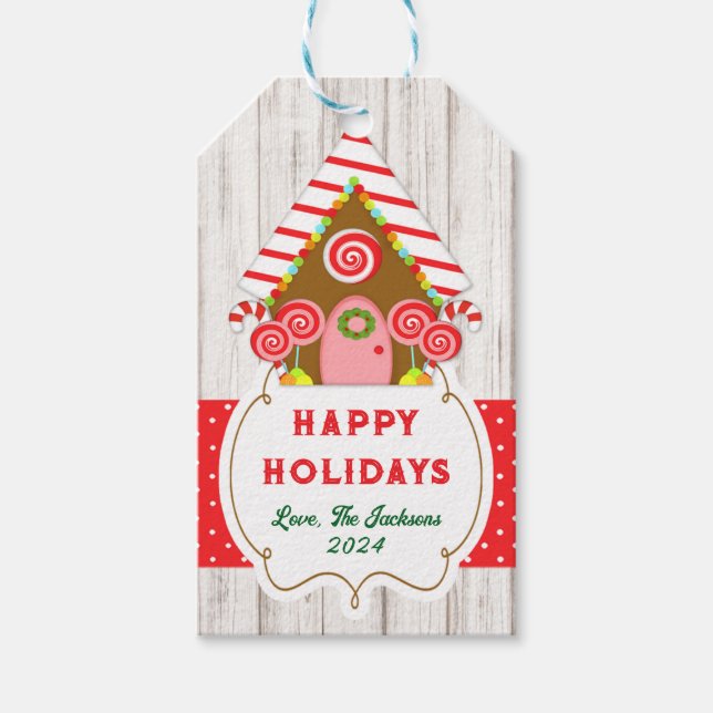 Gingerbread House Hang Tag Geschenkanhänger (Vorderseite)