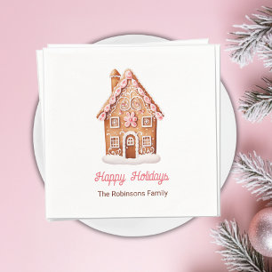 Gingerbread House Happy Holidays Weihnachten Serviette