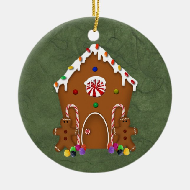Gingerbread House Keramik Ornament (Vorne)