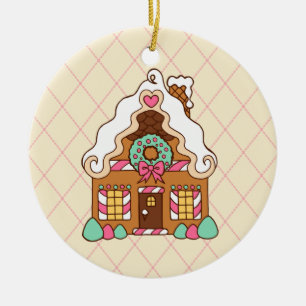 Gingerbread House Keramik Ornament