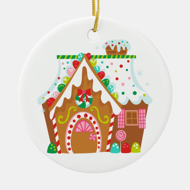 Gingerbread House Keramik Ornament (Vorne)