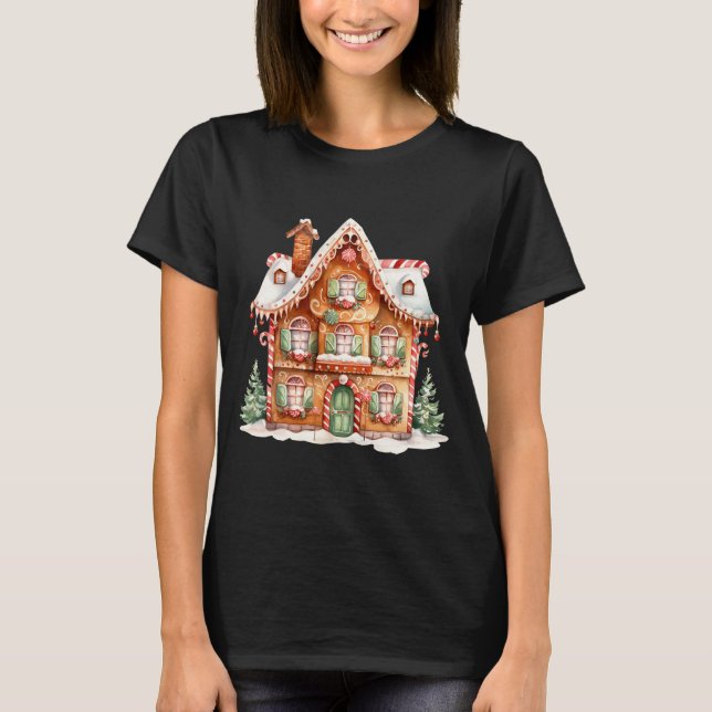 Gingerbread House Long Sleeve  T-Shirt (Vorderseite)