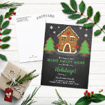 Gingerbread House Neue Zuhause für Ferien Ankündigungspostkarte<br><div class="desc">Feiern Sie stilvoll mit diesen trendigen neuen Zuhause-bewegenden Ankündigungskarten. Das Design ist leicht mit Ihrer eigenen Formulierung zu personalisieren und Ihre Familie und Freunde werden begeistert sein,  wenn sie diese fabelhafte Änderung der Adresse Ankündigung Postkarten erhalten.</div>