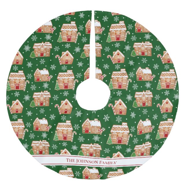 Gingerbread House Polyester Weihnachtsbaumdecke (Vorderseite)