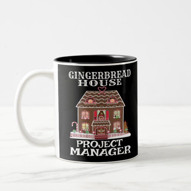 Gingerbread House Project Manager-Baker Zweifarbige Tasse (Links)