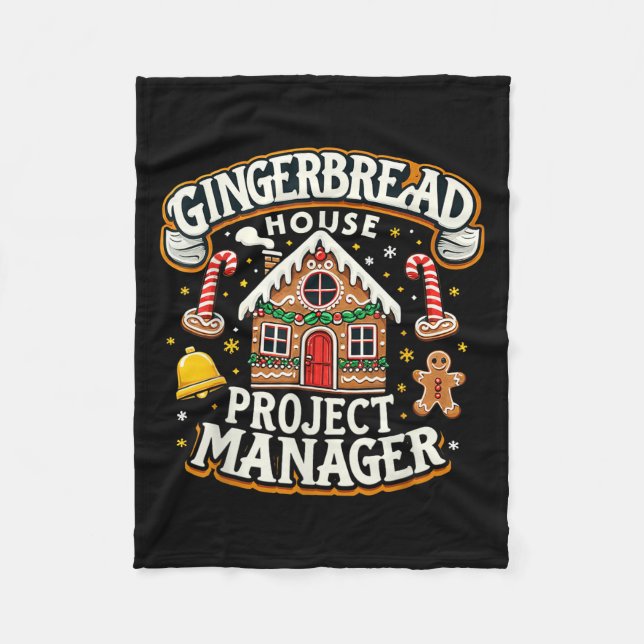 Gingerbread House Project Manager Xmas Decoration Fleecedecke (Vorderseite)