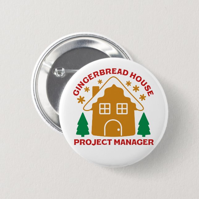 Gingerbread House Projektleiter Button (Vorne & Hinten)