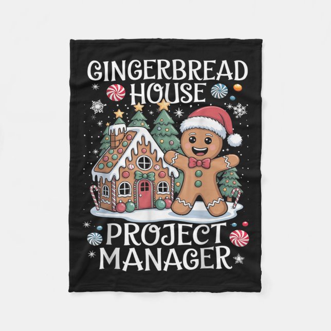 Gingerbread House Projektleiter Dekorieren von Bak Fleecedecke (Vorderseite)