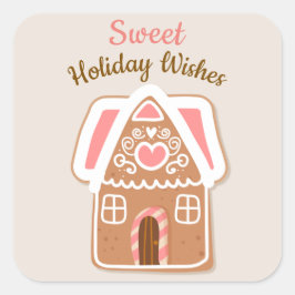 Gingerbread House Quadratischer Aufkleber