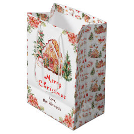 Gingerbread House Red Merry Christmas Mittlere Geschenktüte