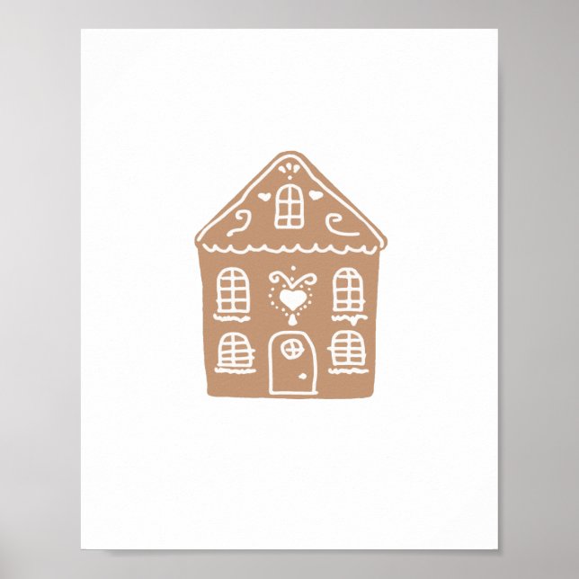 Gingerbread House Village Illustration Art Poster (Vorne)
