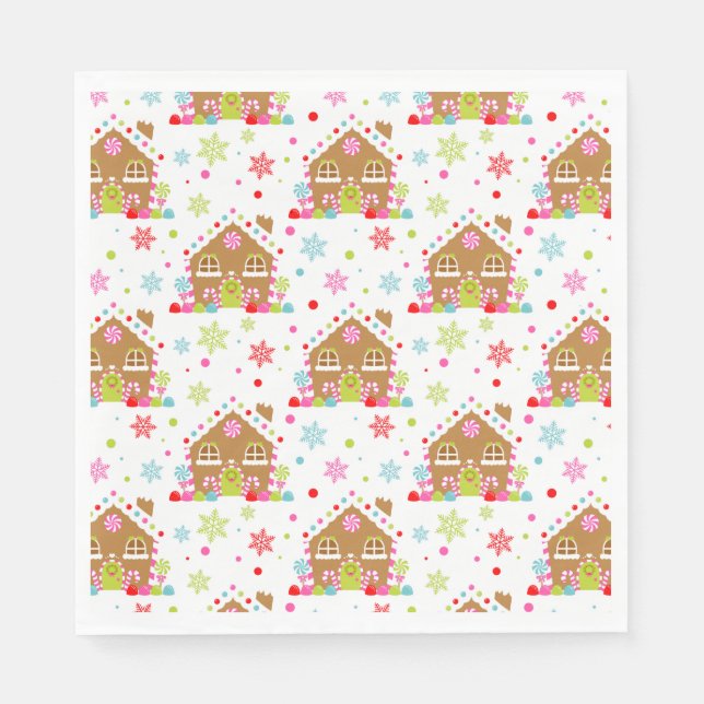 Gingerbread House - Whimsisches Weihnachtsdesign Serviette (Vorderseite)