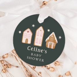 Gingerbread House Winter Girl Baby Shower Geschenkanhänger
