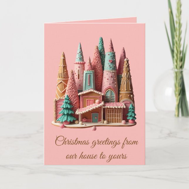 Gingerbread Houses Kitsch Germanic Christmas Villa Karte (Vorderseite)