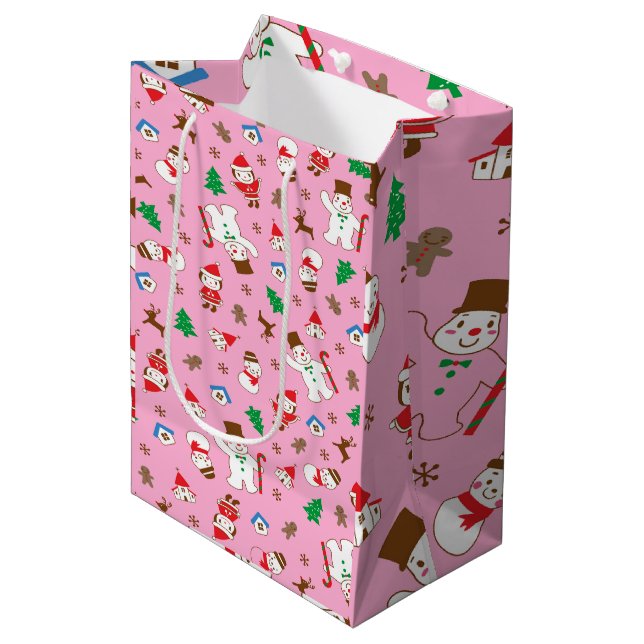 Gingerbread Joy Mittlere Geschenktüte (Vorderseite Schrägansicht)