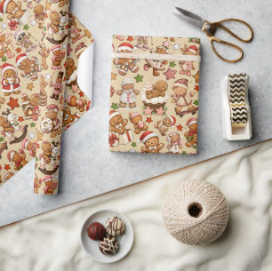 Gingerbread Joy Weihnachtspapier Geschenkpapier