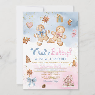 Gingerbread-Junge-Mädchen-Kekse Rosa Blau Winter Einladung