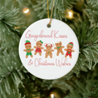 Gingerbread Kisses & Christmas Wishings Keramik Ornament