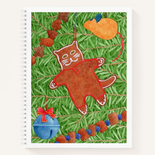 GINGERBREAD KITTY 8.5x11 Spiral-Notebook Notizbuch (Vorderseite)