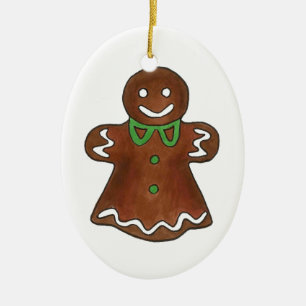 Gingerbread Lady Woman Weihnachtskekse Keramik Ornament