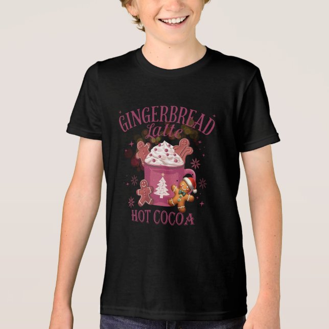 Gingerbread latte hot cocoa christmas Tri-Blend shirt (Vorderseite)